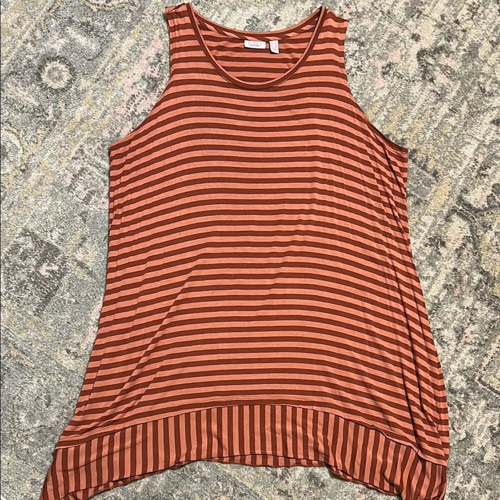 Asymmetrical Orange Sleeveless Tank Top